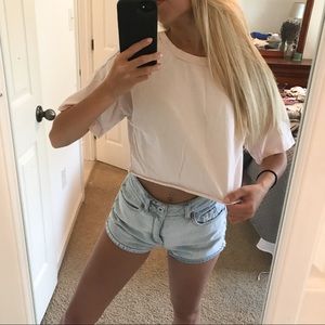 Oversized Cropped Pink Tee